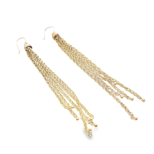 9K Long Gold Earrings
