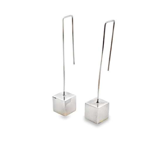 Silver Modern Geometric Earrings
