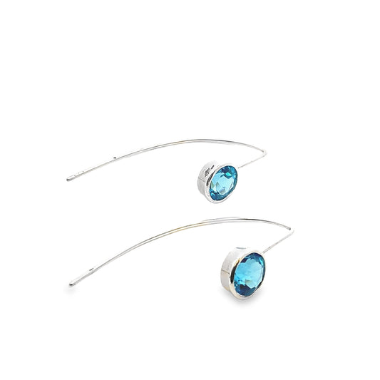 Silver Blue Topaz Earrings