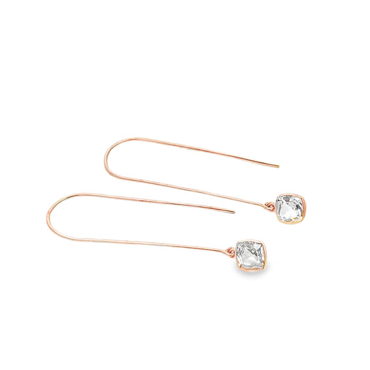 9ct Rose Gold Champagne Topaz Drops
