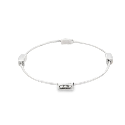 9ct Handmade Diamond Bangle