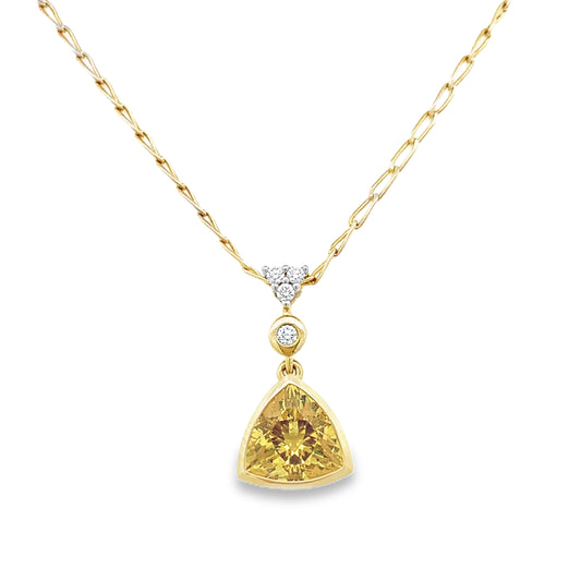 9ct Beryl and Diamond Necklace