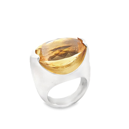 Silver Citrine Ring