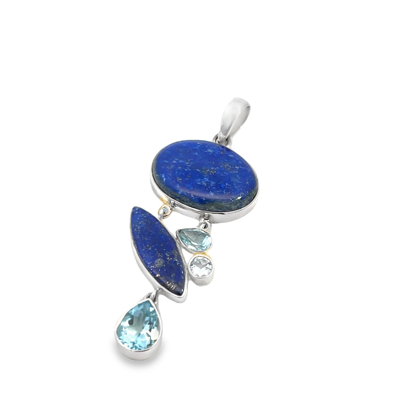Silver Lapis Lazuli & Topaz Pendant
