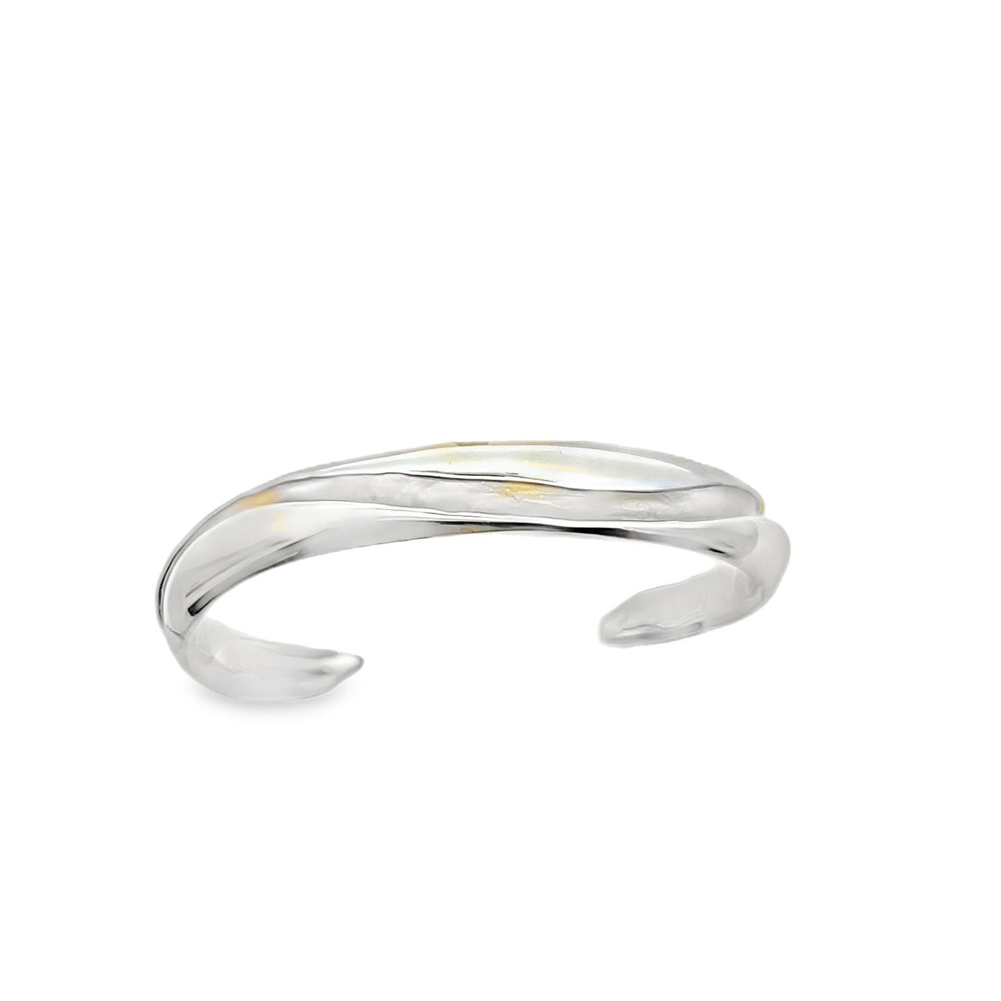 Modern Sterling Silver Open Cuff Bangle