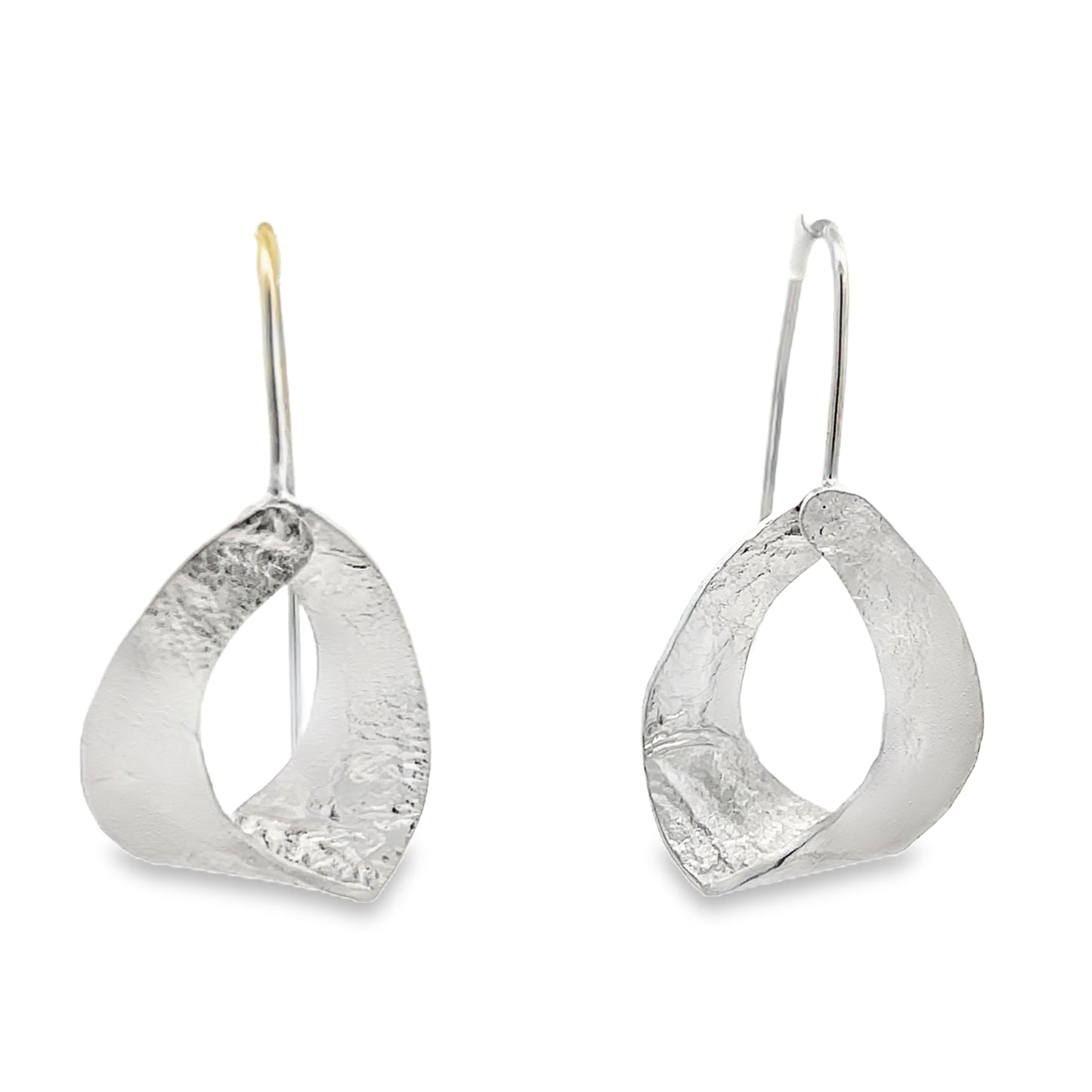 Textured Sterling Silver Dangle Earrings
