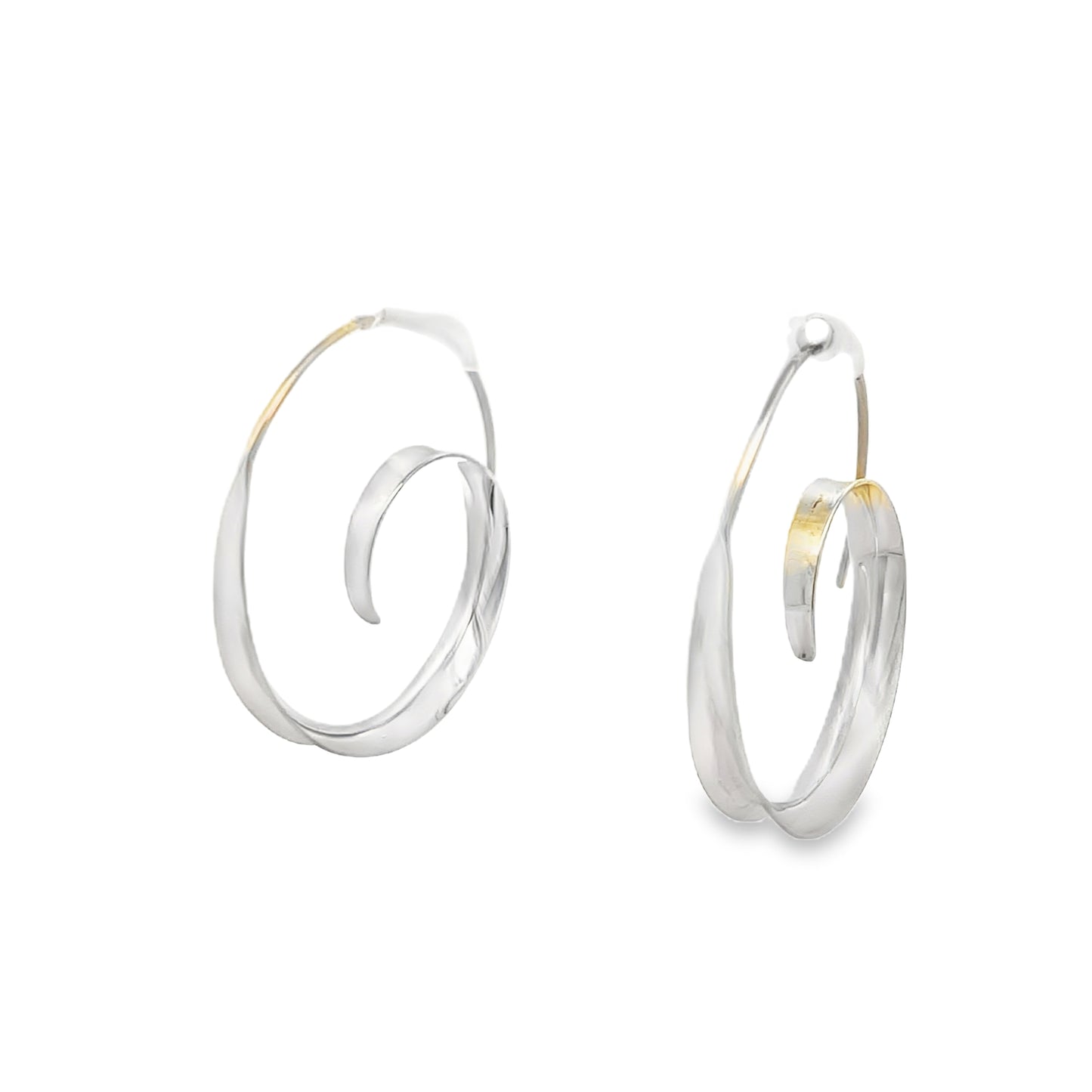 Sterling Silver Spiral Hoop Earrings - Modern Statement Jewelry