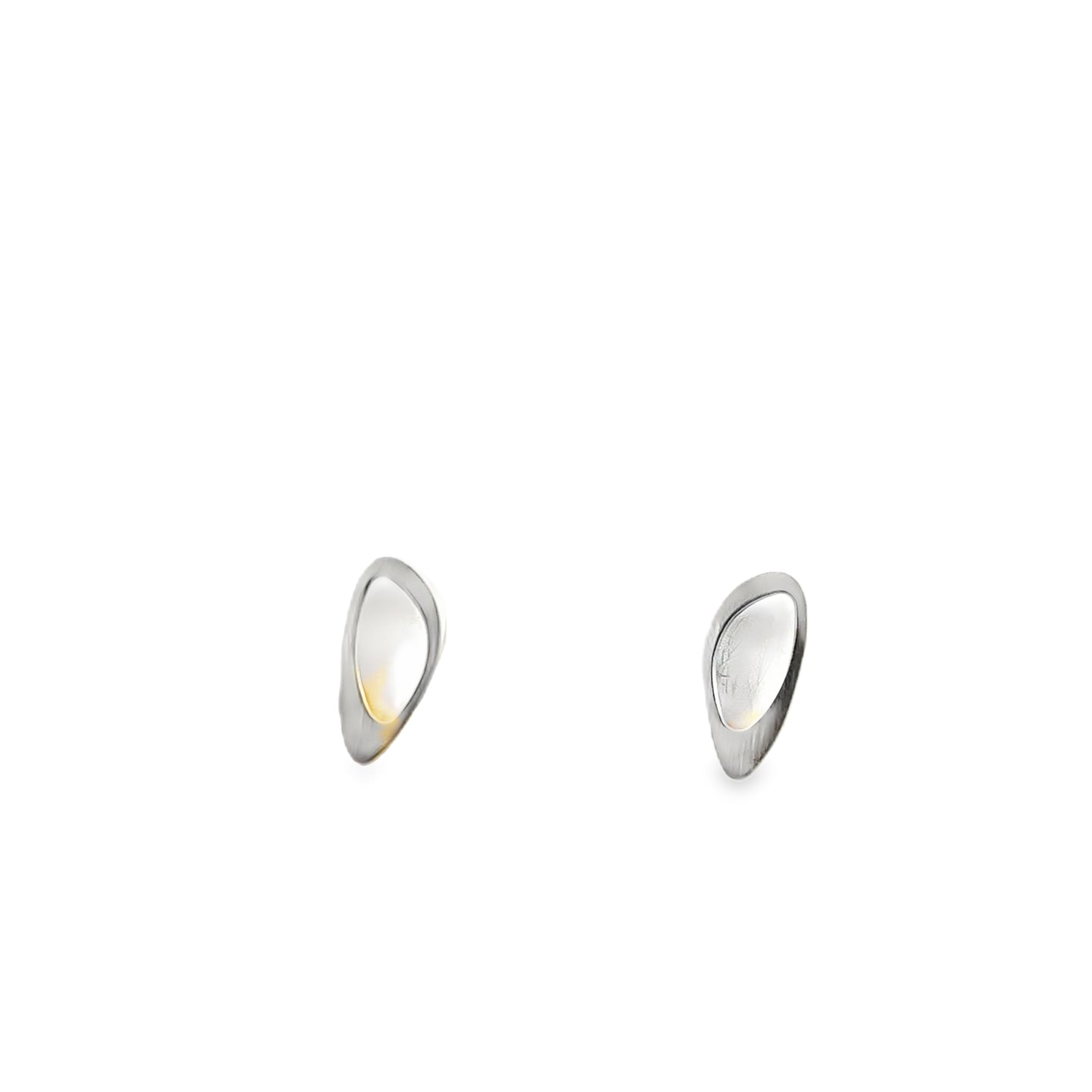 Modern Sterling Silver Abstract Stud Earrings