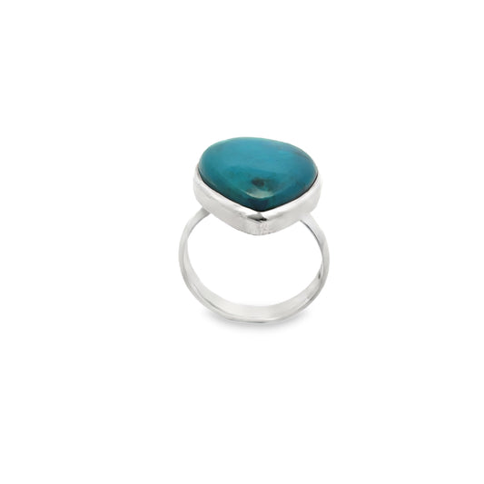 Sterling Silver Cocktail Ring with Cabochon Pear Turquoise Gemstone