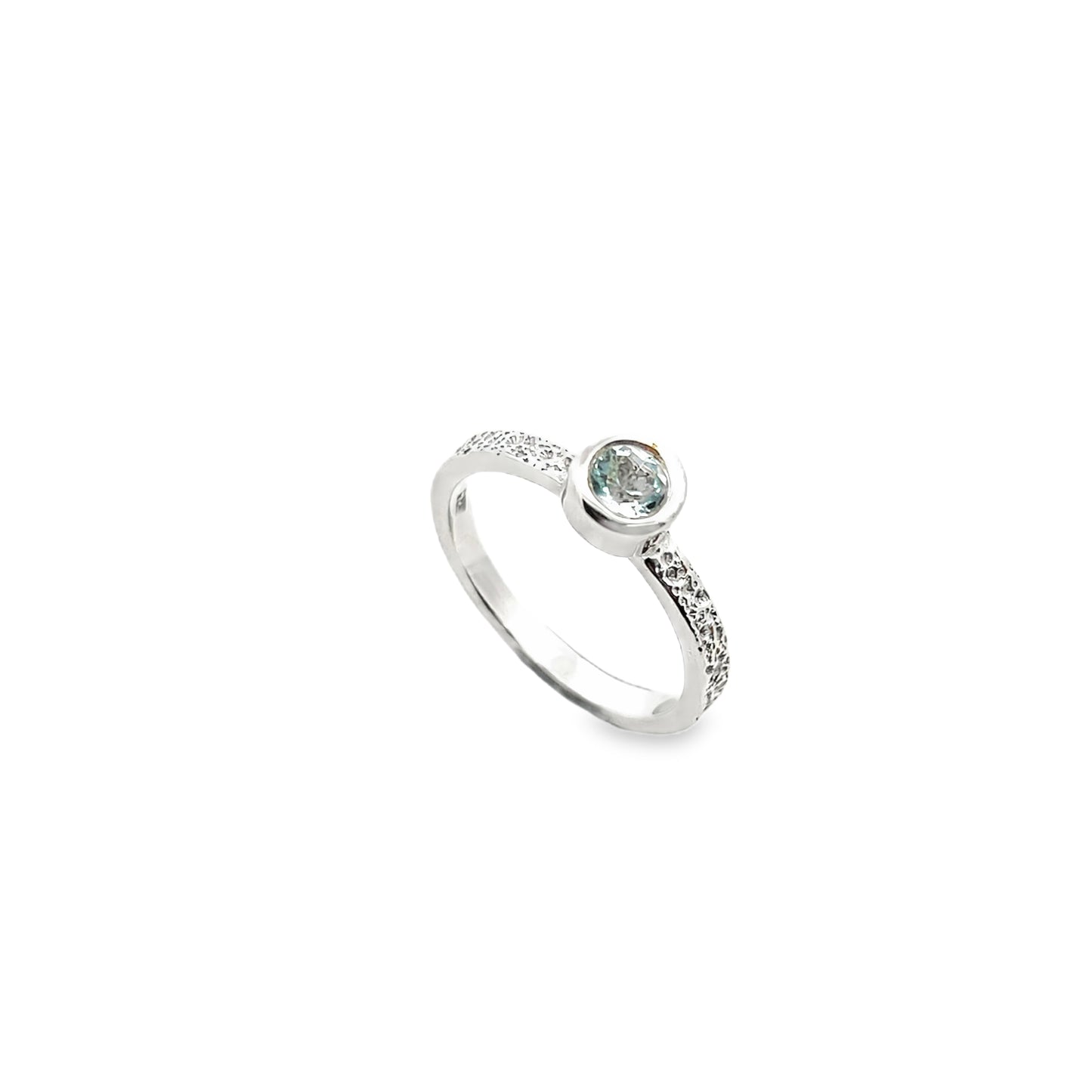 Silver Blue Topaz Stacker Ring