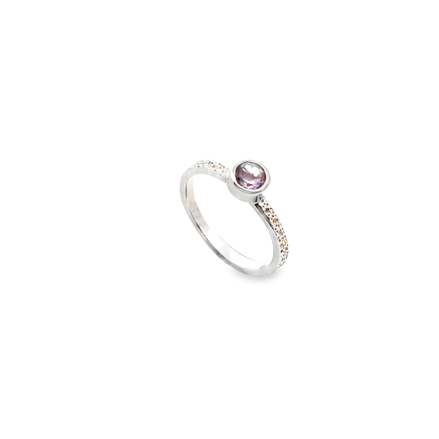 Silver Amethyst Stacker Ring