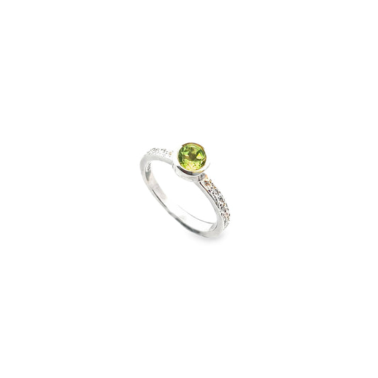 Silver Peridot Stacker Ring