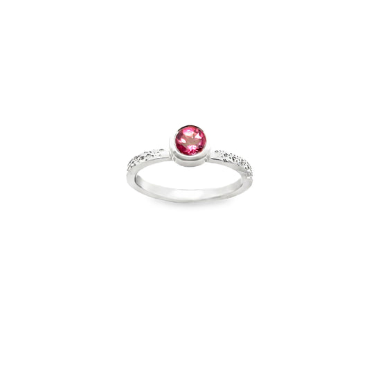 Silver Pink Tourmaline Ring