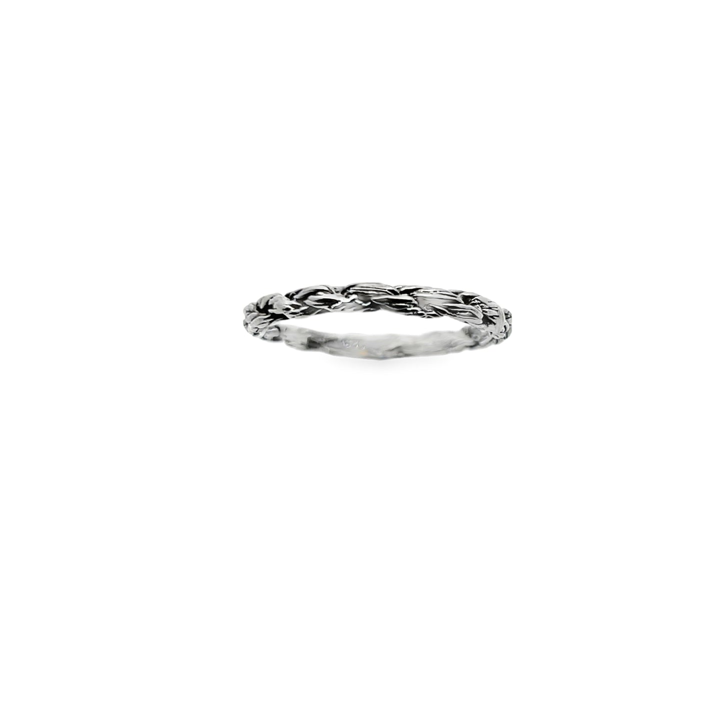 Silver Oxidised Rope Stacker Ring