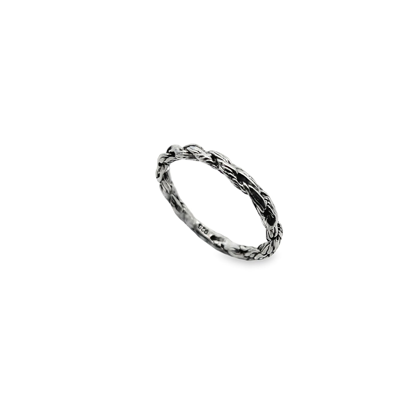 Silver Oxidised Rope Stacker Ring