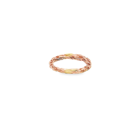 Silver Rose Gold Rope Ring