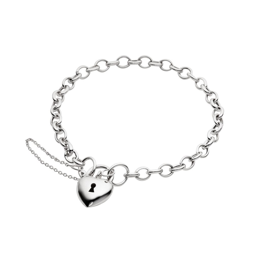 Sterling Silver Bracelet with Heart Locket.