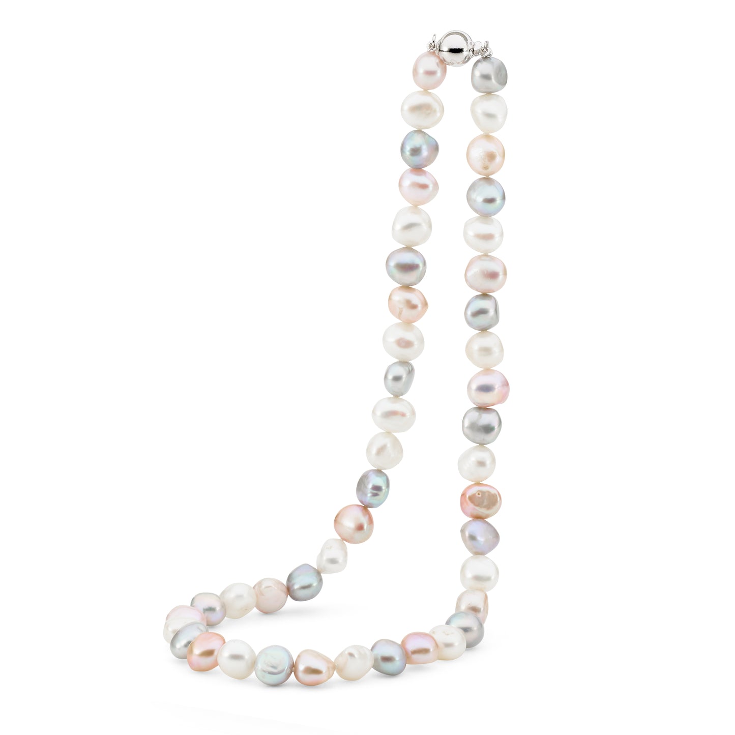 Sterling Silver Keshi Freshwater Pearl Necklace
