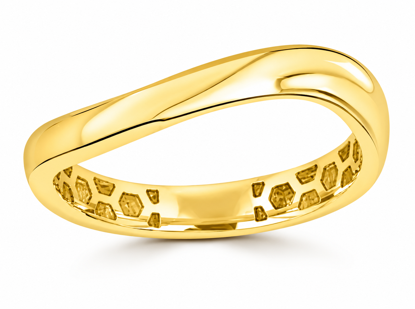 9K YG SOLID CURVED RING