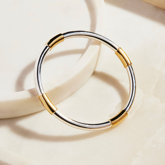 Sterling Silver Two Tone Bangle