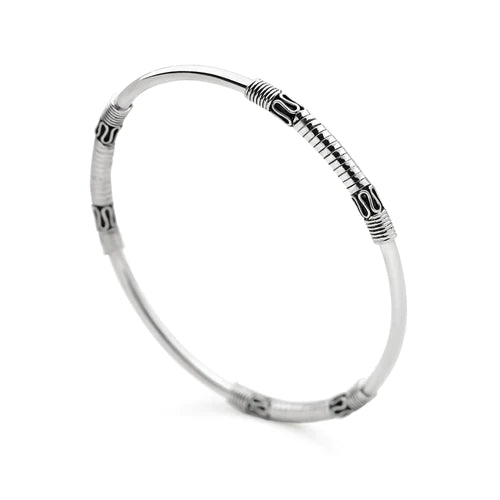 Silver Karma Bangle