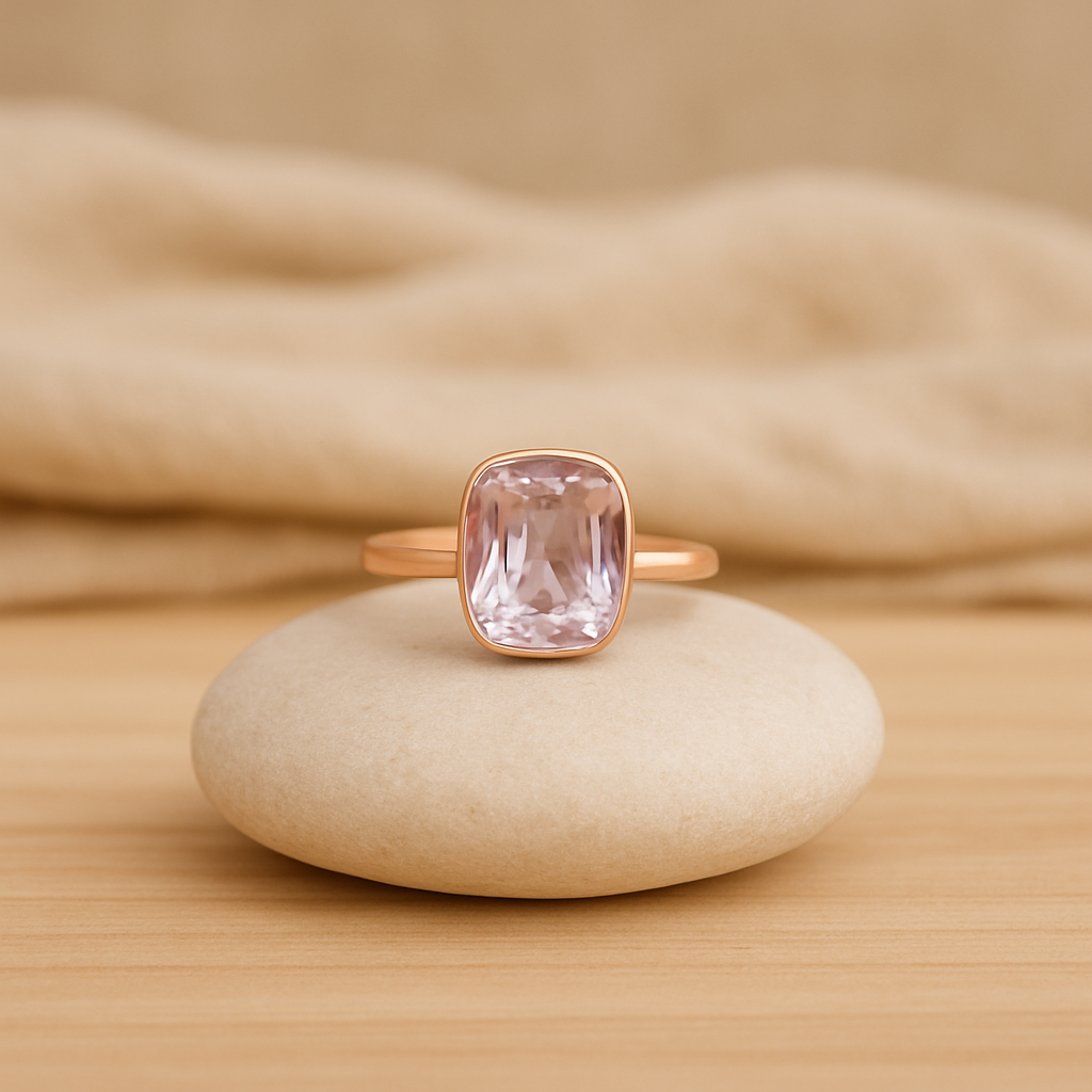 14ct Rose Gold Kunzite Ring