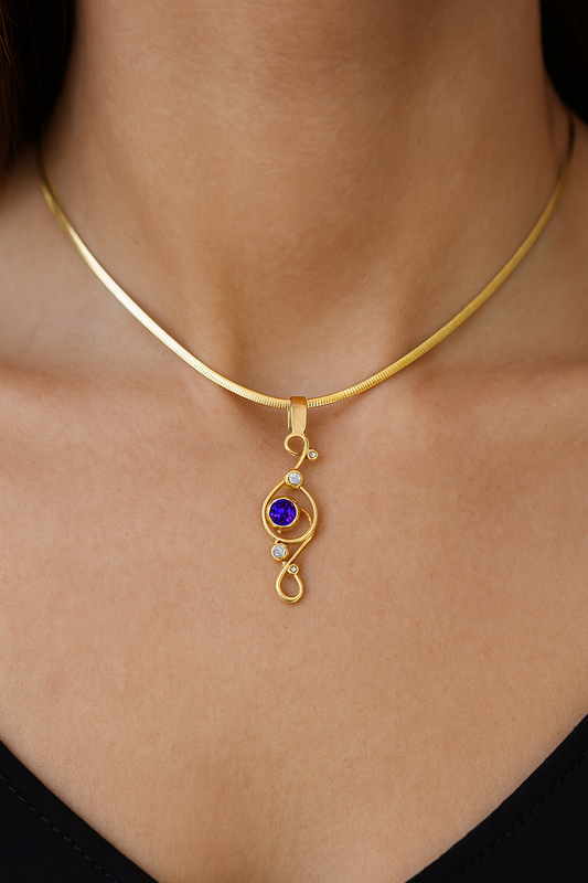 18ct Tanzanite and Diamond Pendant