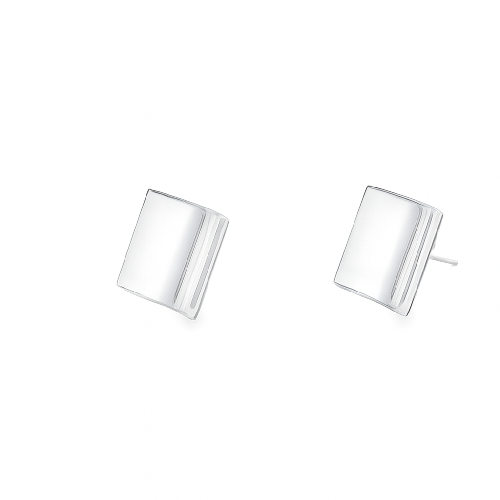 Silver Concave Studs