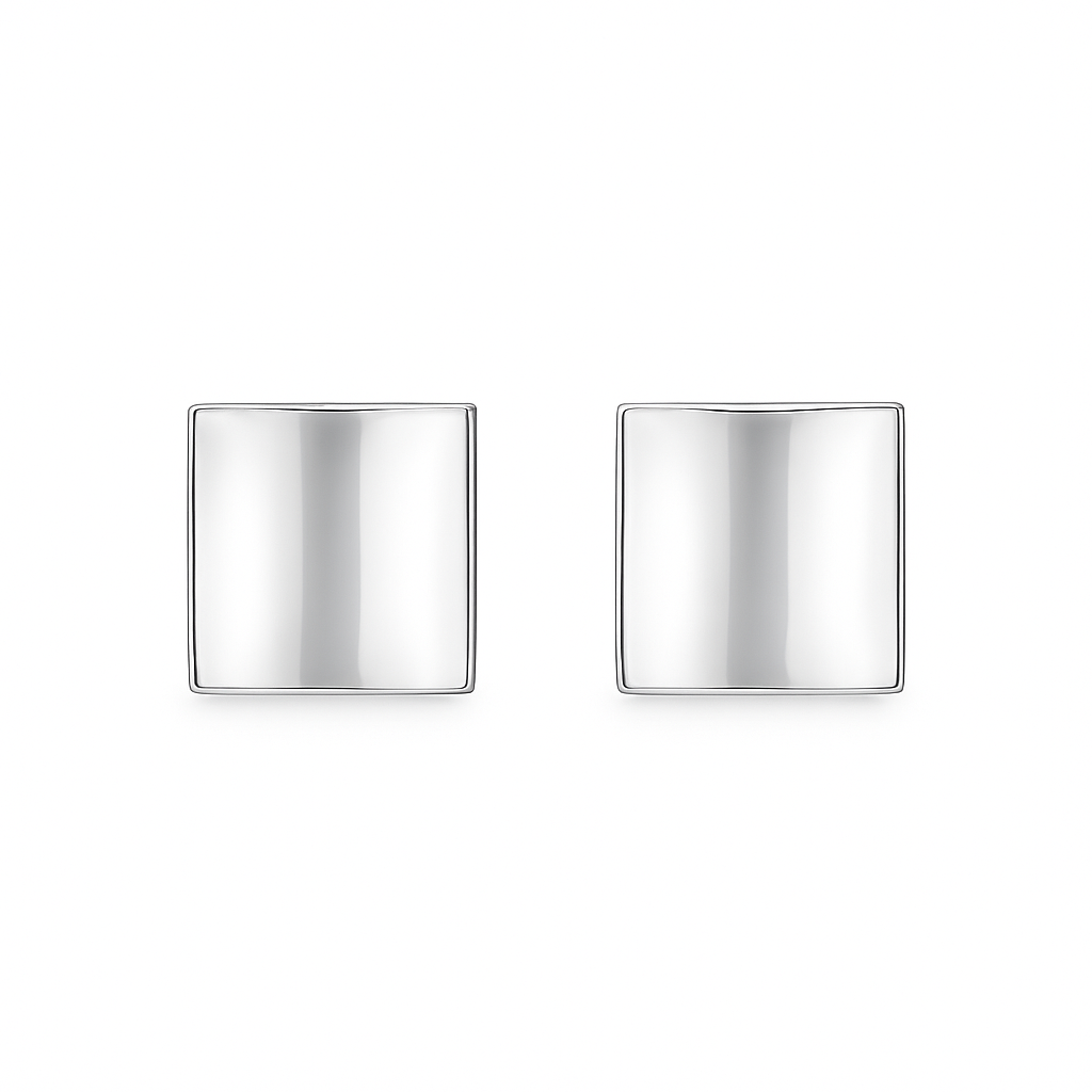Silver Concave Studs