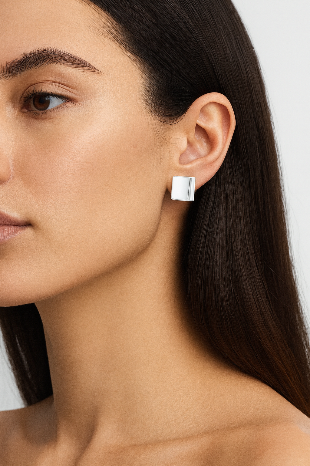 Silver Concave Studs
