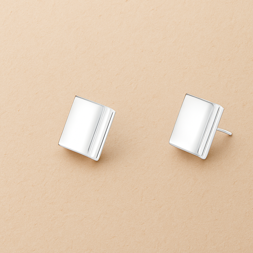 Silver Concave Studs
