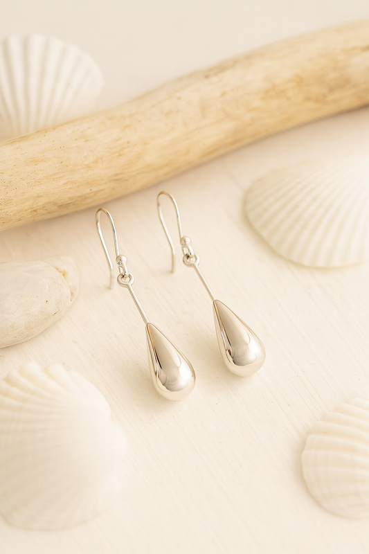 Sterling Silver Minimalist Teardrop Earrings