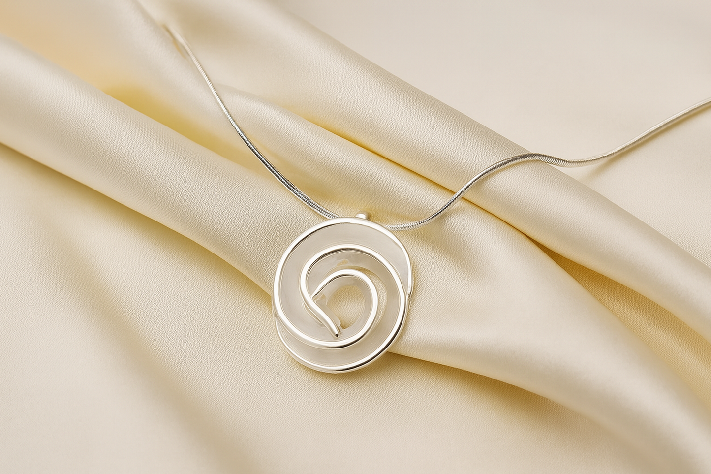 Matt Silver Swirl Necklace