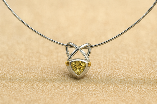 Sterling Silver & 18ct Lemon Citrine Pendant