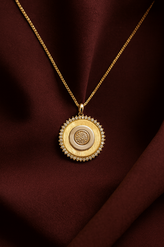 9ct Two Tone Diamond Pendant