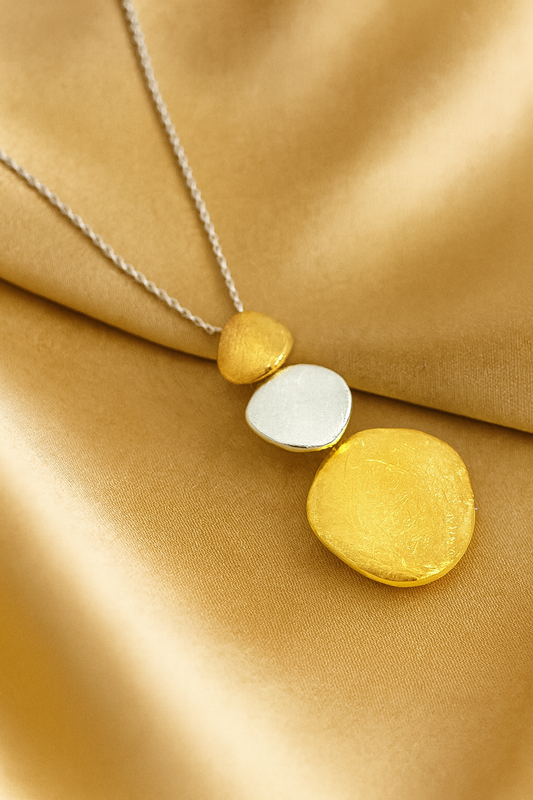 Gold and Silver Disc Necklace