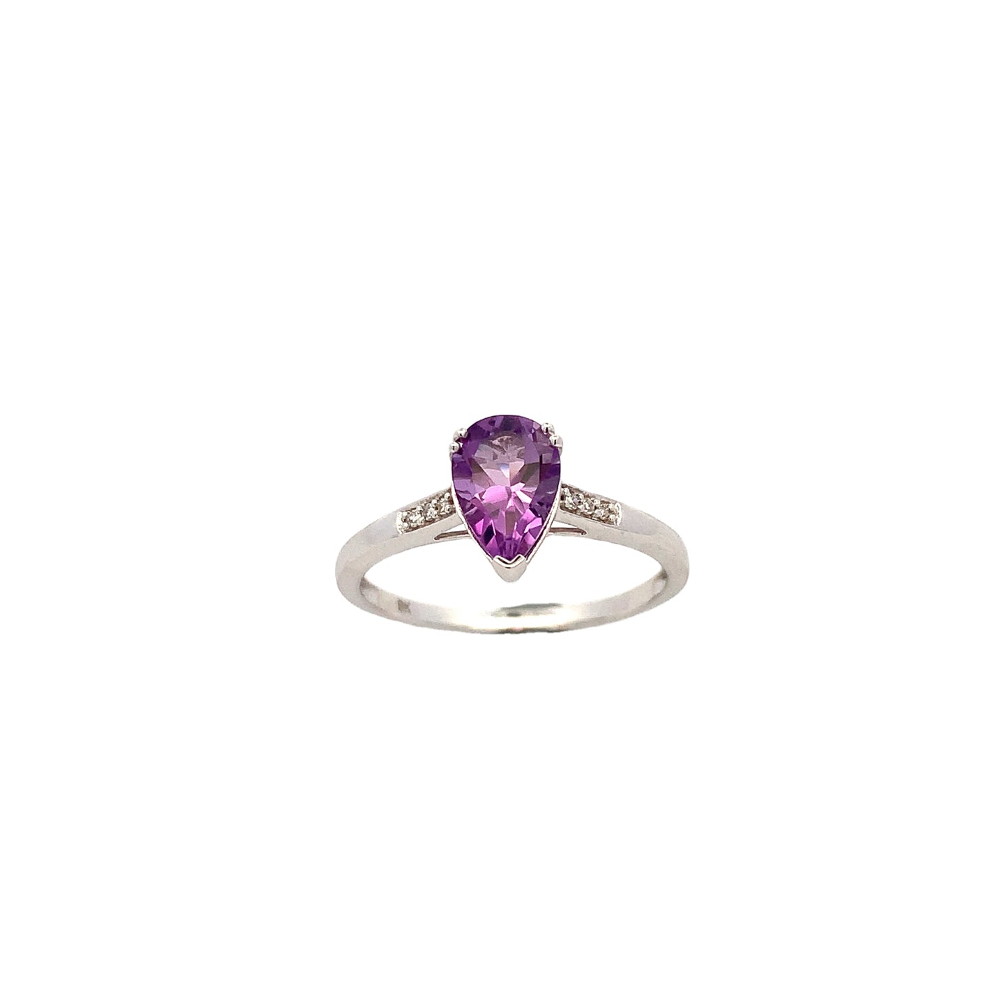 9ct Amethyst and Diamond Ring
