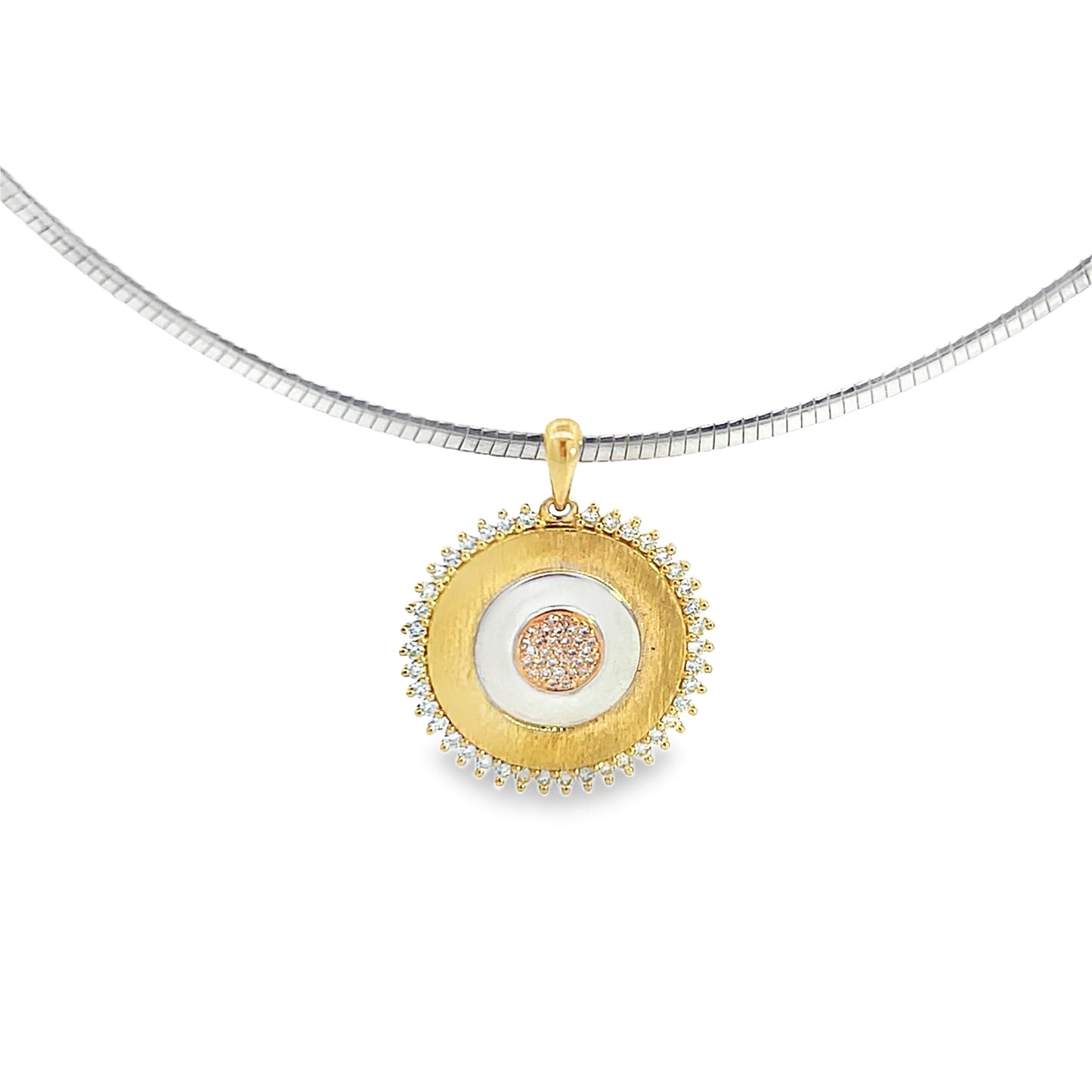 9ct Two Tone Diamond Pendant