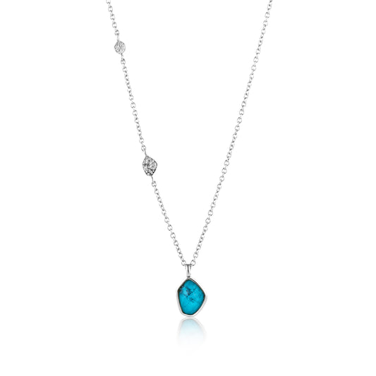 Ania Haie Turquoise Pendant Necklace - Silver