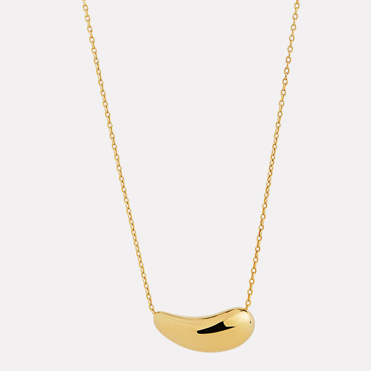 Gold Silver Bean Pendant Necklace
