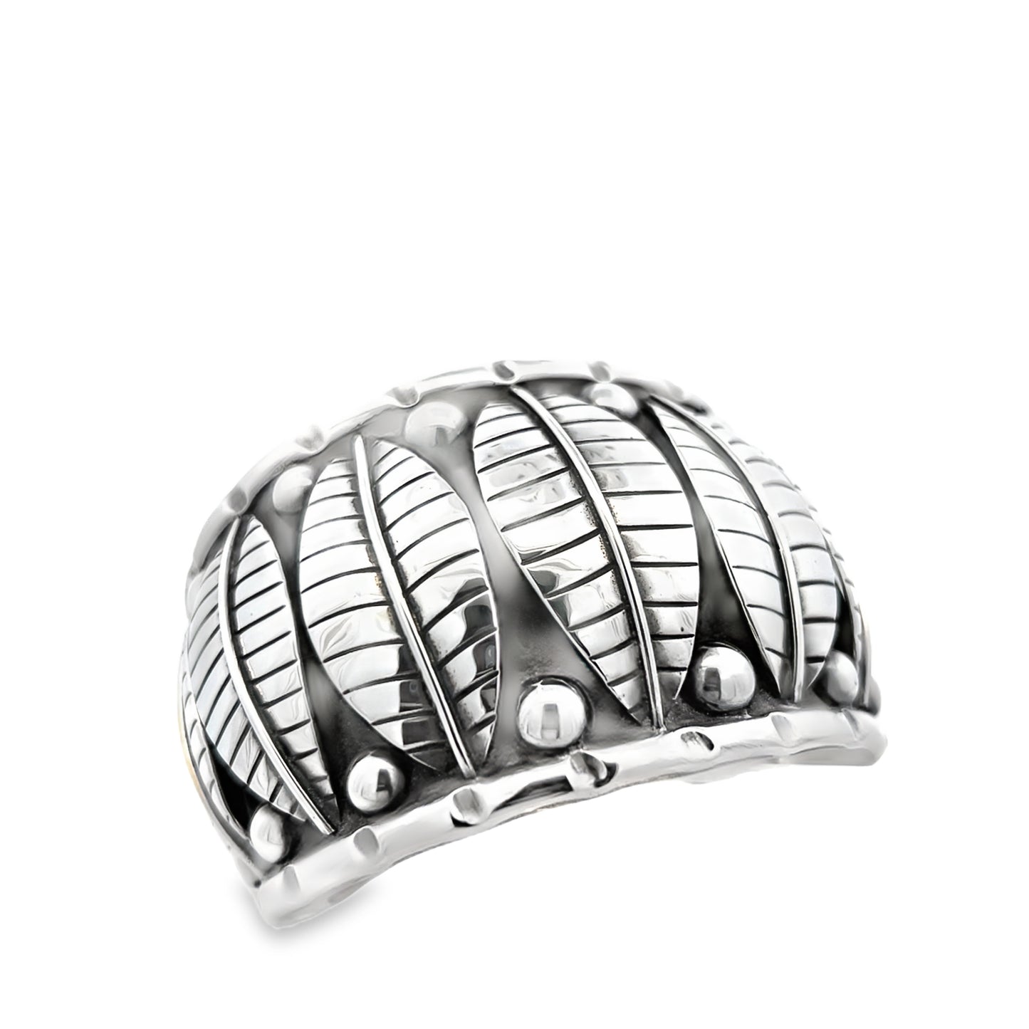 Silver Leaf Design Cuff