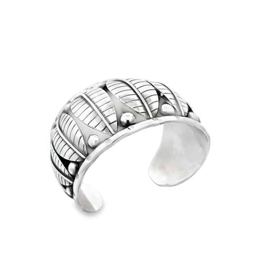 Silver Leaf Design Cuff