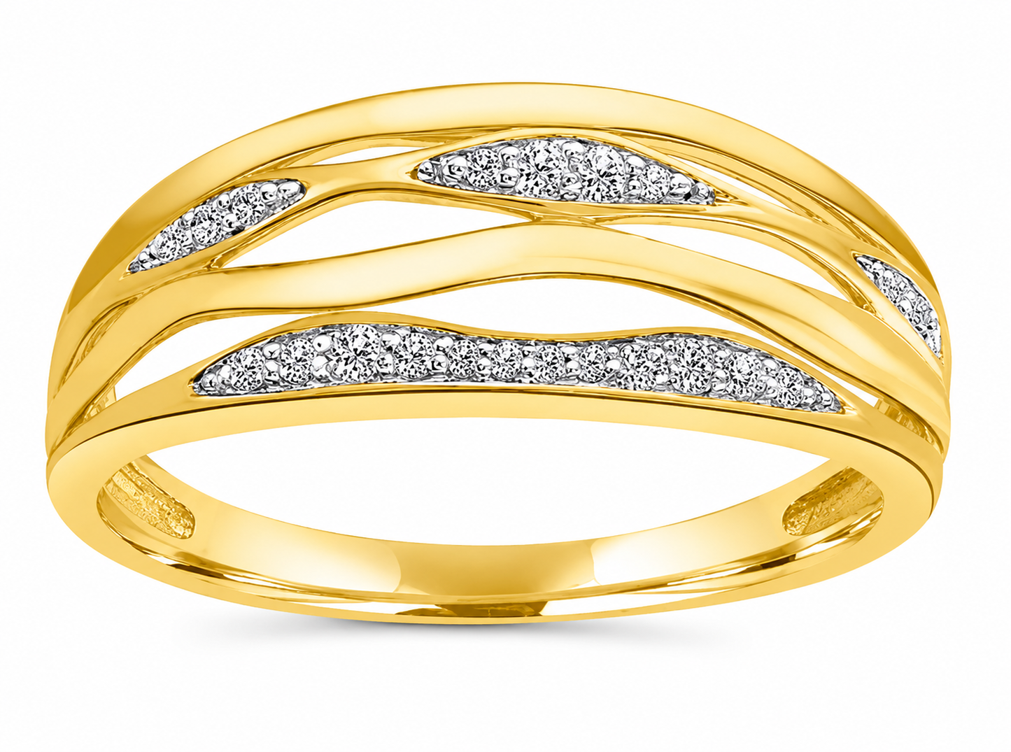 9K YLW GOLD 0.12CT HI I1 DIAMOND RING