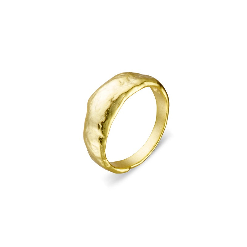 Gold Plated Concave Dome Ring
