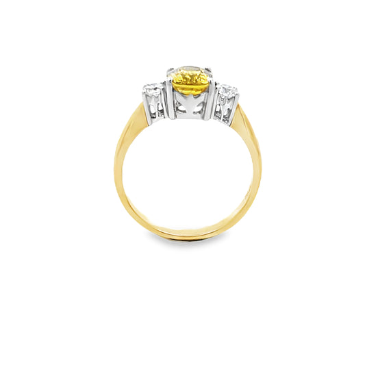 18ct Yellow Sapphire and Diamond Ring