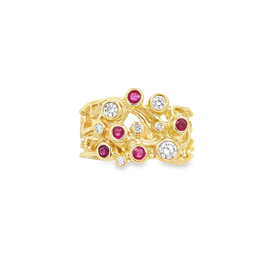 18ct Handmade Ruby and Diamond Ring