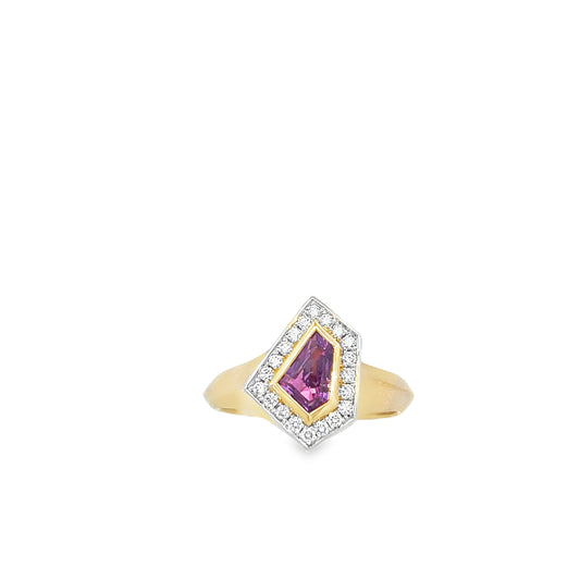 18ct Pink Sapphire and Diamond Ring