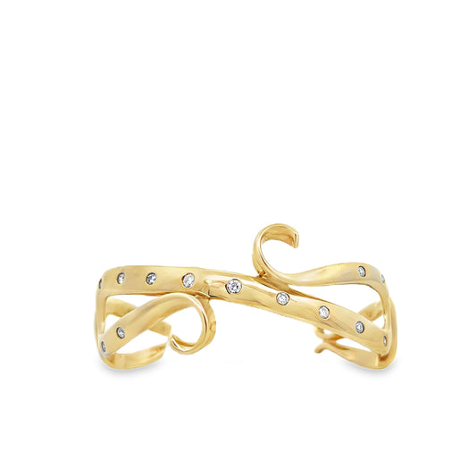 9ct Gold and Diamond Cuff