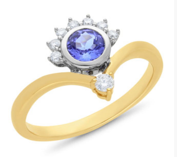 9ct Gold Tanzanite Diamond Ring