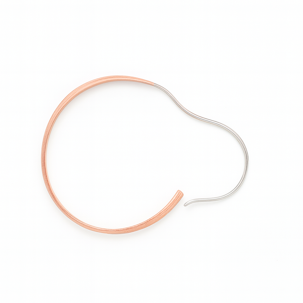 Silver and Copper Hoop Earrings